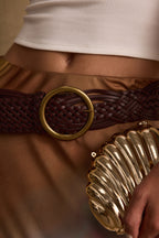 Hazel Brown Braided Belt