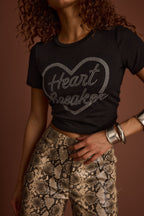 Heartbreaker Black Rhinestone Graphic Tee