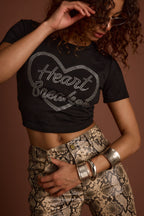 Heartbreaker Black Rhinestone Graphic Tee
