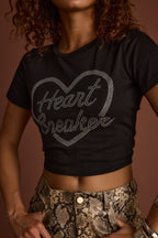 Heartbreaker Black Rhinestone Graphic Tee