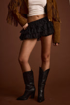 Heartstrings Black Ruffle Bloomer Shorts