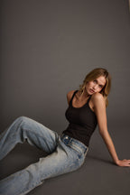 Hera Black Ribbed Tank