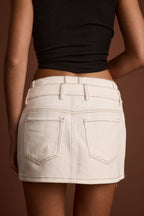 Hilly White Denim Micro Mini Skirt