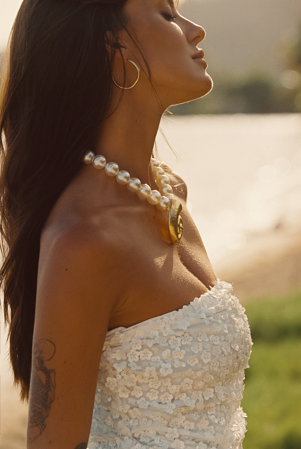 Hannah White Floral Applique Midi Dress