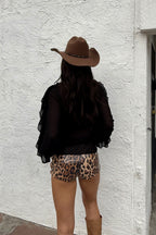Panther Leopard Sequin Hot Shorts