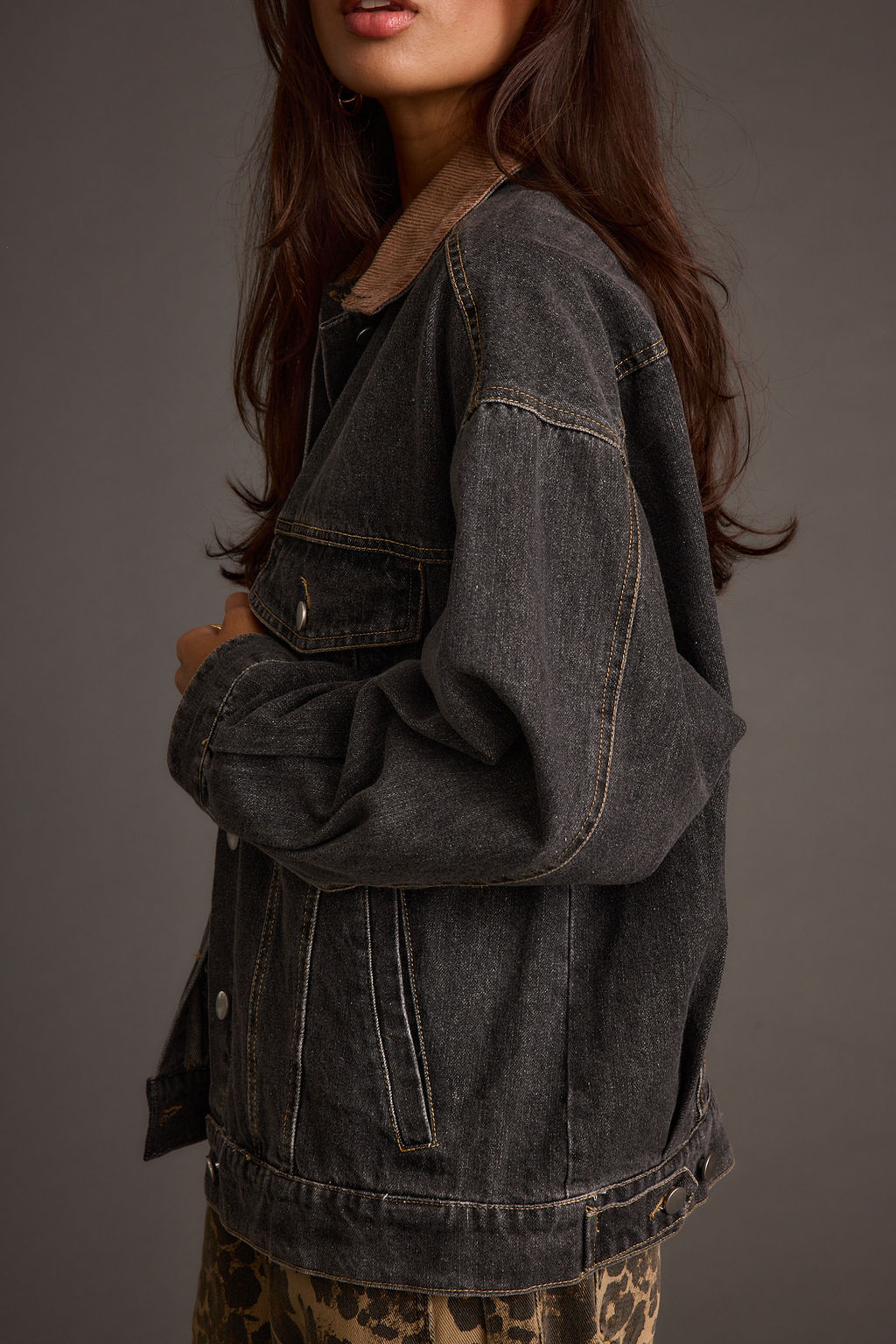 Hayes Washed Black Denim Barn Jacket