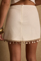 Isla Ivory Shell Mini Skirt