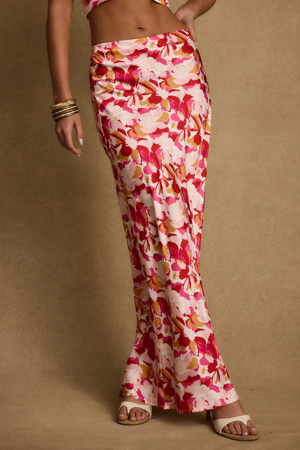 Joelle Pink Floral Maxi Skirt