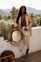 Jolene Beige Tulle Tier Maxi Skirt