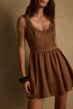 Kit Mocha Floral Micro Mini Dress