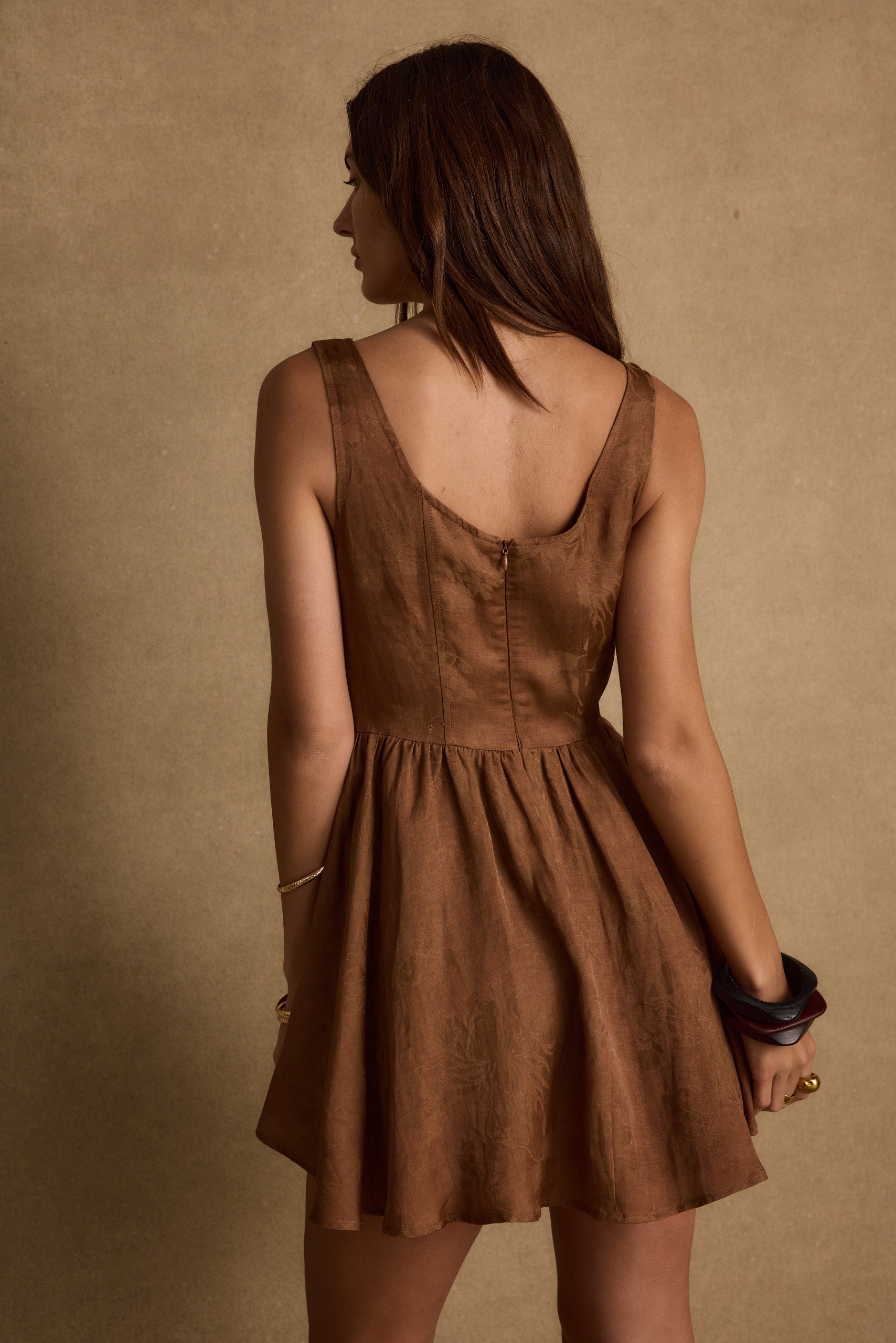 Kit Mocha Floral Micro Mini Dress