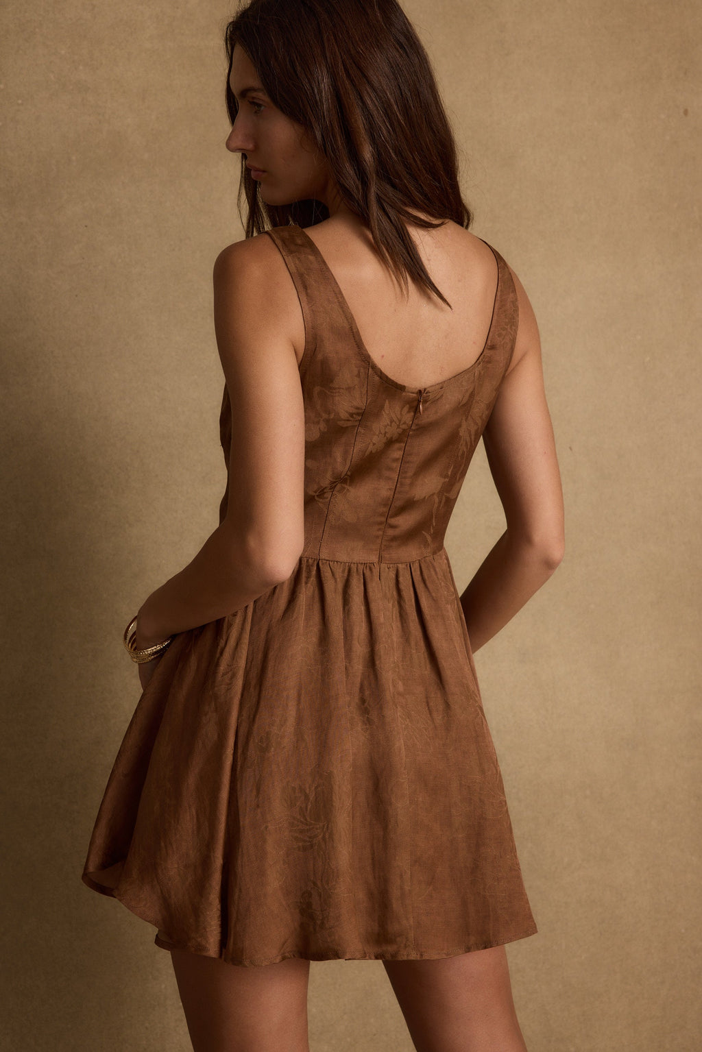 Kit Mocha Floral Micro Mini Dress