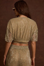 Kaia Gold Metallic Crop Top