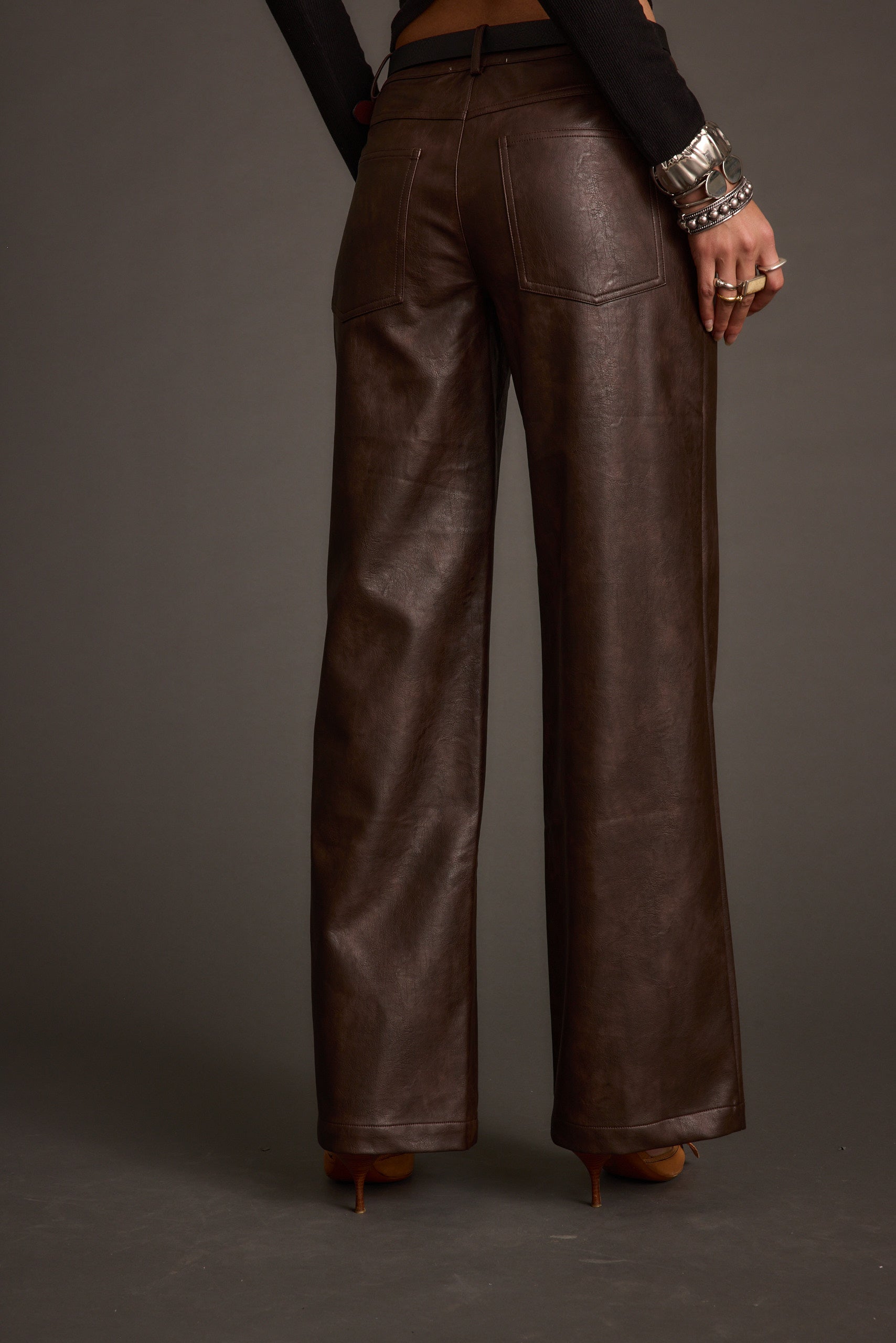 Kennedy Espresso Vegan Leather Pants