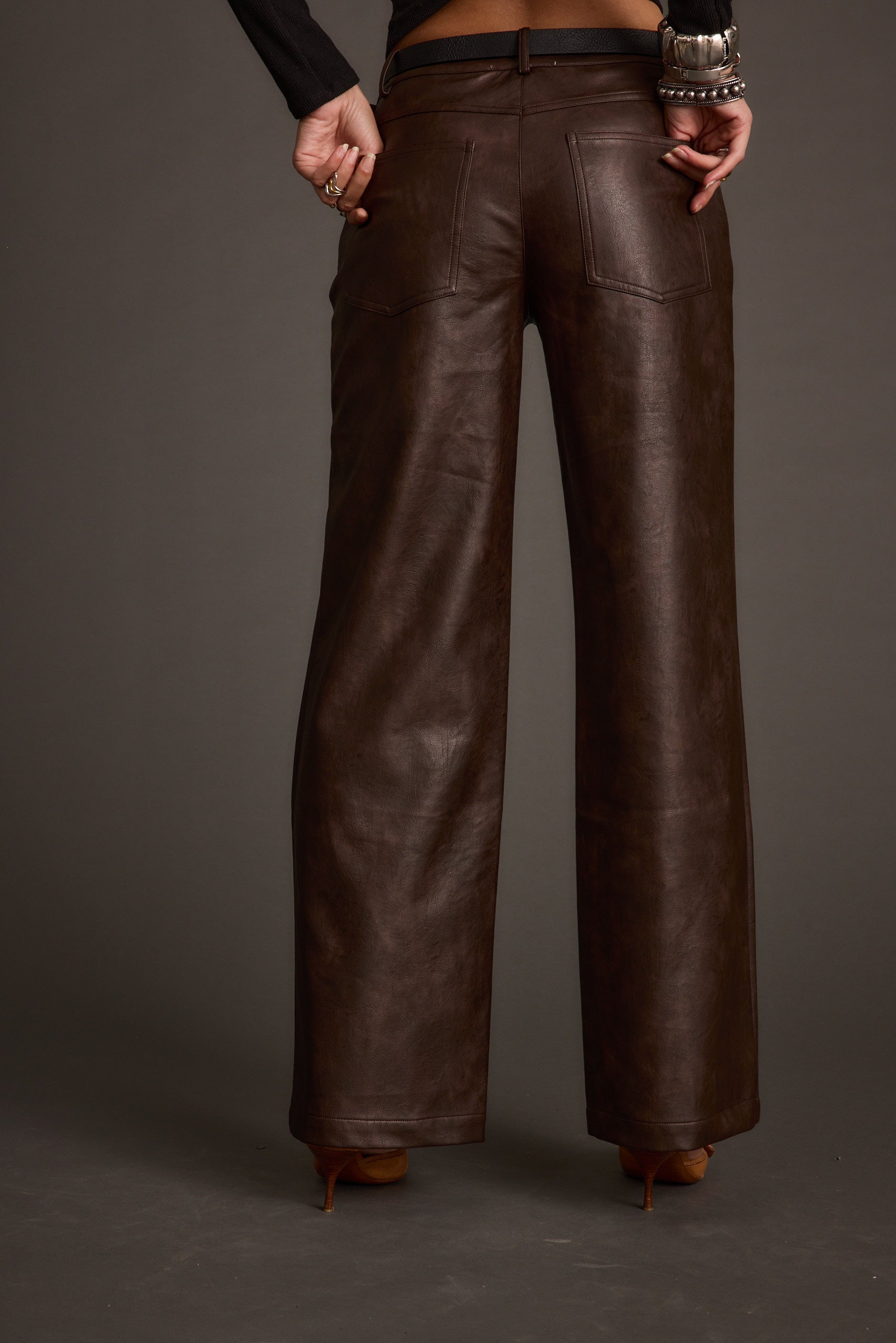 Kennedy Espresso Vegan Leather Pants