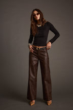 Kennedy Espresso Vegan Leather Pants