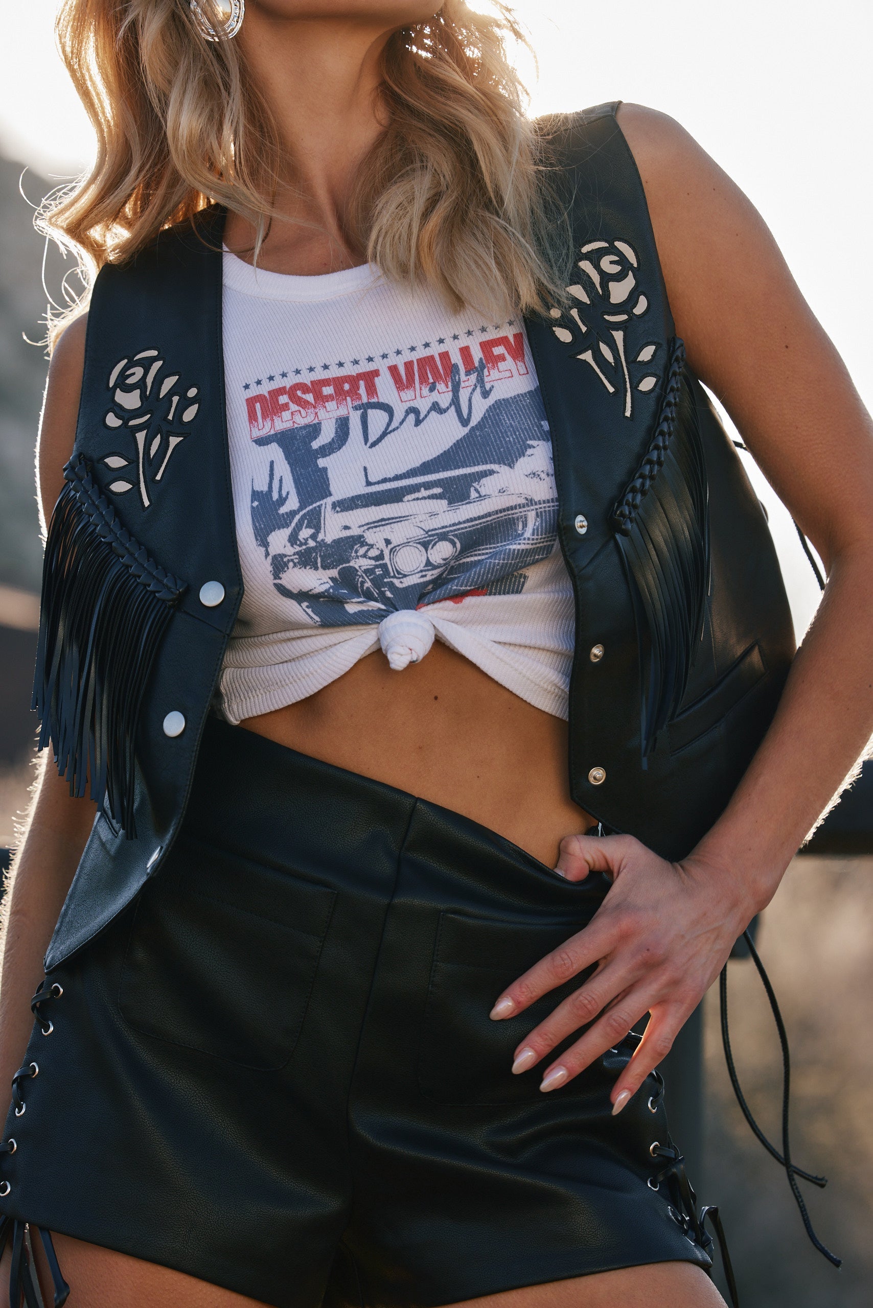 Desert Valley Drift Graphic White Tank