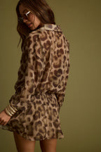 Lennox Leopard Drop Waist Micro Mini Dress