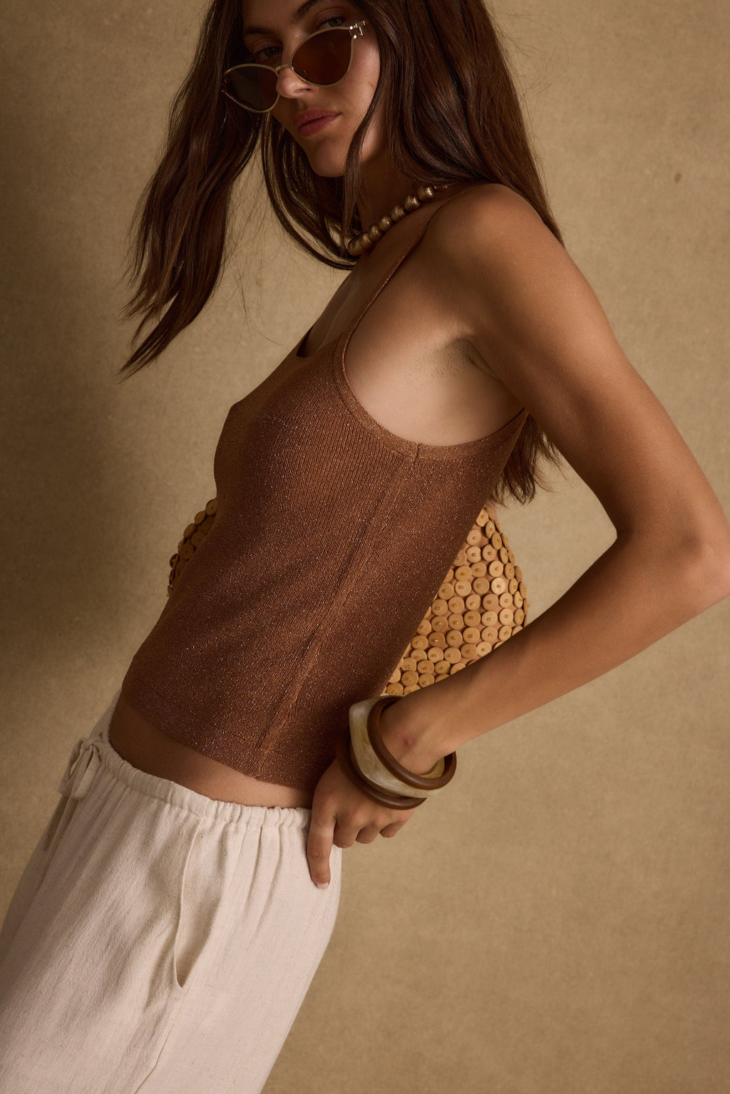 Lucero Bronze Lurex Tank