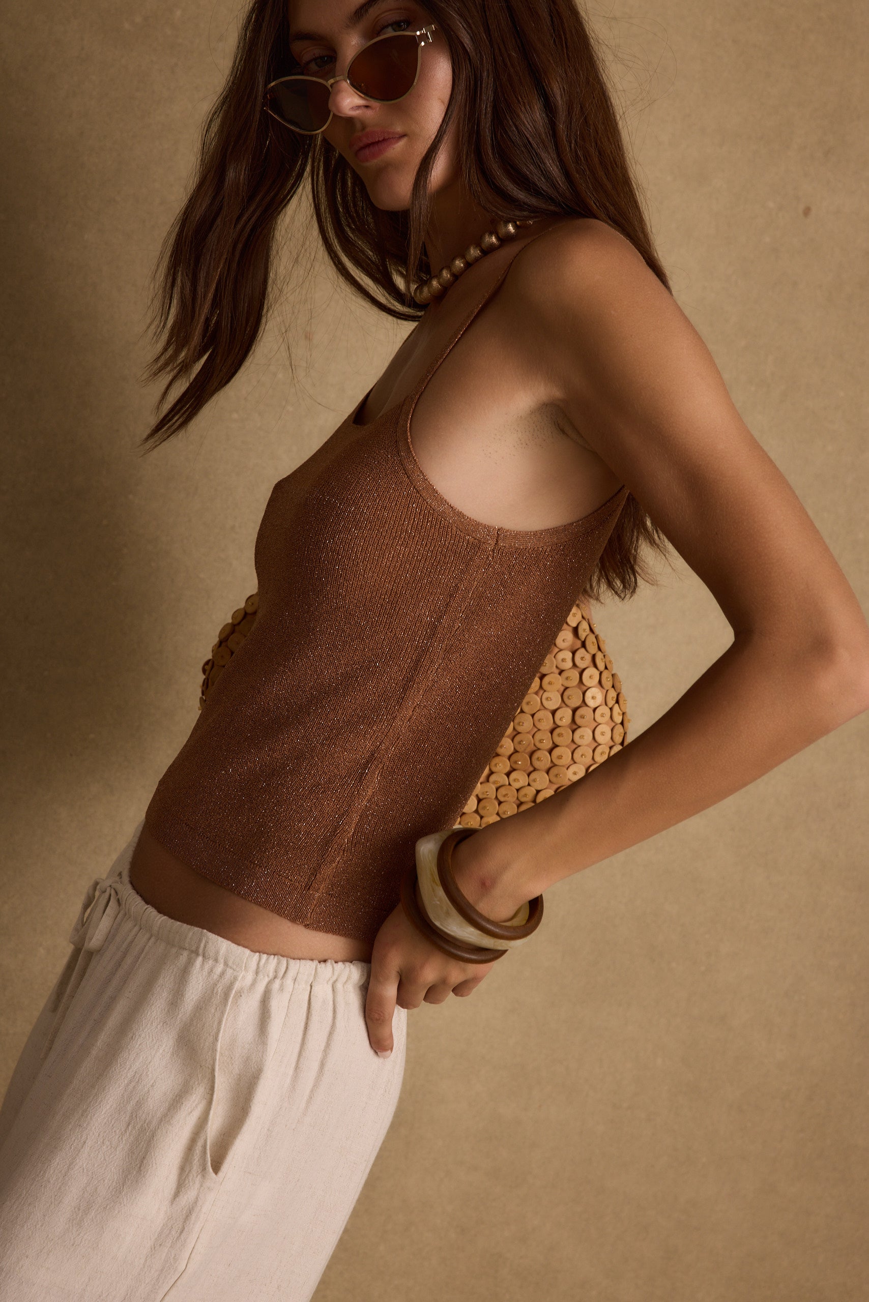 Lucero Bronze Lurex Tank