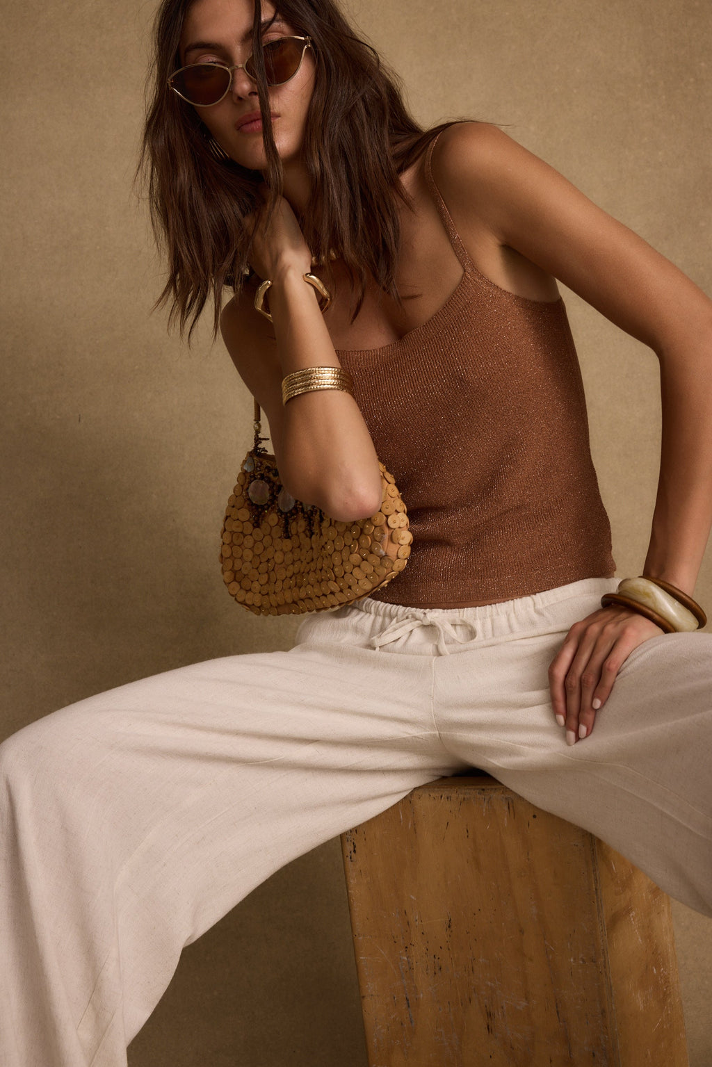 Lucero Bronze Lurex Tank