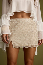 Lucinda Ivory Sequin Mini Skirt