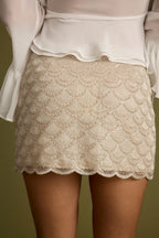 Lucinda Ivory Sequin Mini Skirt
