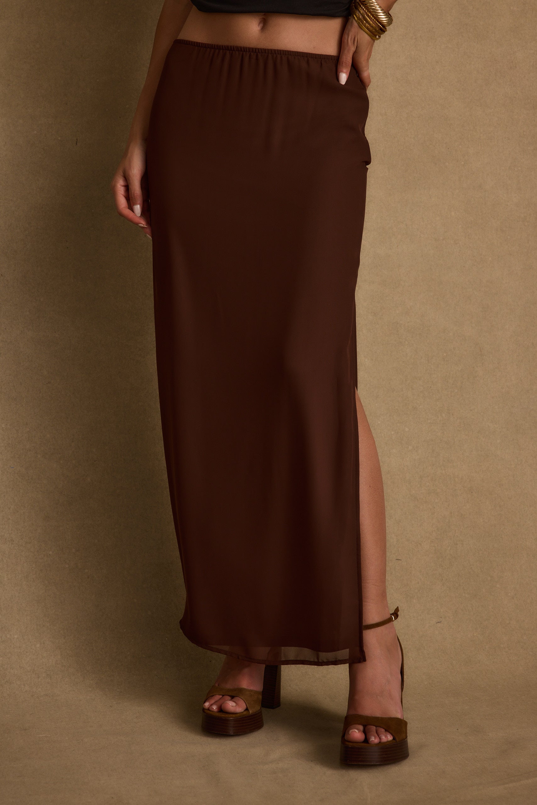 Layla Mocha Maxi Skirt