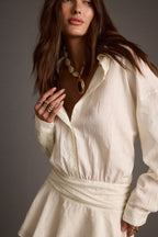 Lennox Ivory Drop Waist Micro Mini Dress