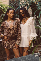 Lennox Leopard Drop Waist Micro Mini Dress