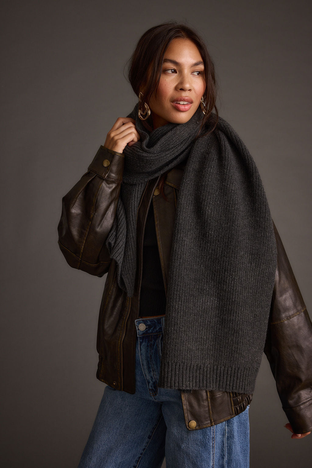 Lex Charcoal Scarf