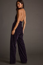 Limelight Midnight Velvet Halter Jumpsuit