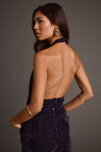 Limelight Midnight Velvet Halter Jumpsuit