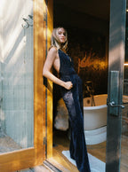 Limelight Midnight Velvet Halter Jumpsuit