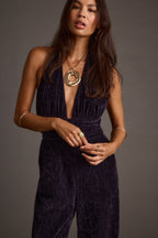 Limelight Midnight Velvet Halter Jumpsuit