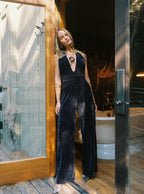 Limelight Midnight Velvet Halter Jumpsuit