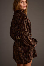 Loretta Espresso Velvet Mini Dress