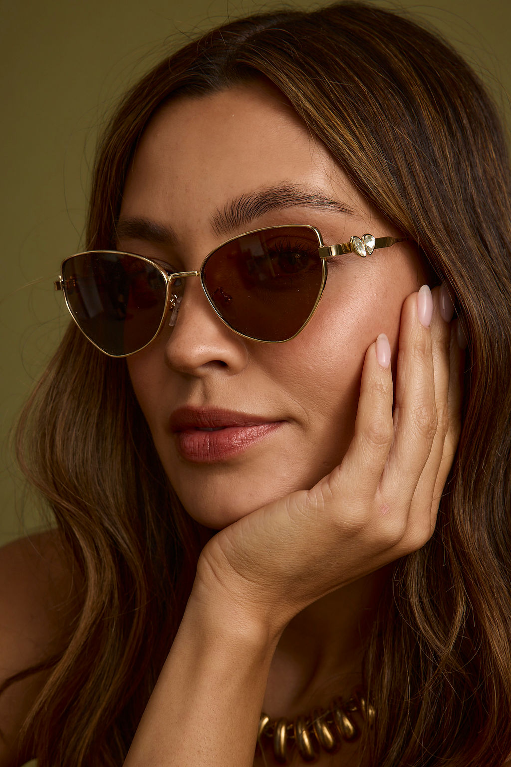 Lucas Brown Cat Eye Sunglasses