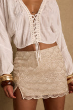 Lucinda Ivory Sequin Mini Skirt