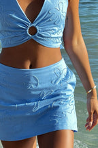 Luzia Blue Embellished Halter Top