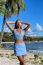 Luzia Blue Embellished Skort