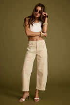 Chandler Beige Barrel Jeans