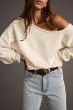 Margot Cream Asymmetrical Sweater