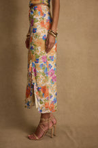 Marisol Floral Mesh Midi Skirt