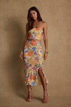 Marisol Floral Mesh Midi Skirt