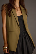 Marlowe Olive Sleeveless Blazer