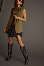 Marlowe Olive Sleeveless Blazer