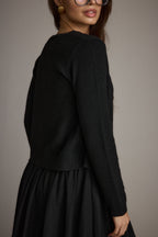 Mindy Black Crew Neck Cardigan