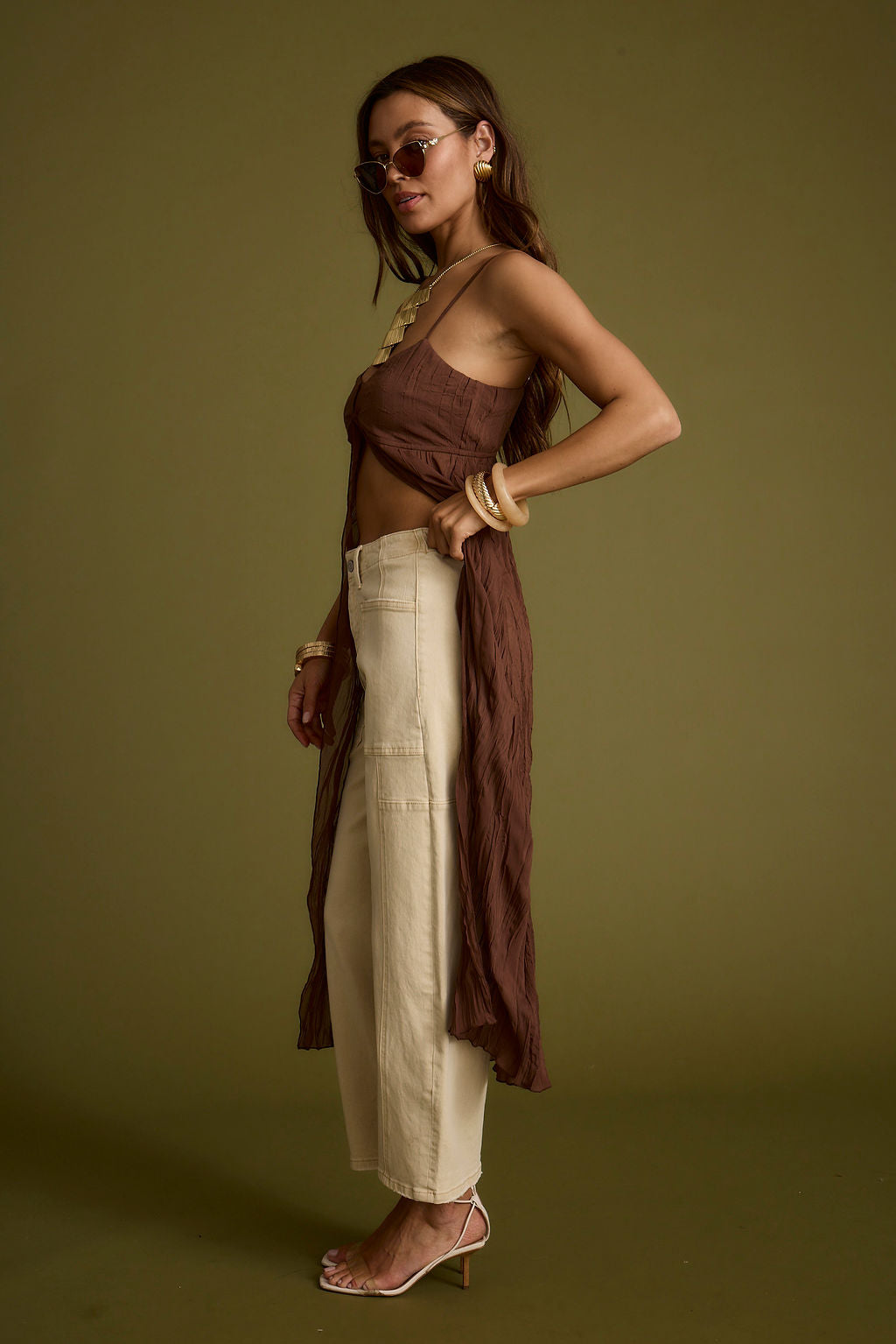 Mischa Brown Longline Cami Top