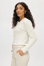 CREAM CABLE KNIT CARDIGAN